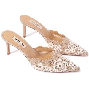 Arteana Amalfi 75 crochet ecru kitten heels